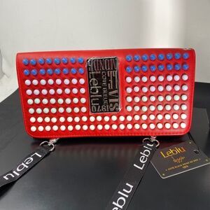 LEBLU Clutch Purse Studded with Colored Marbles